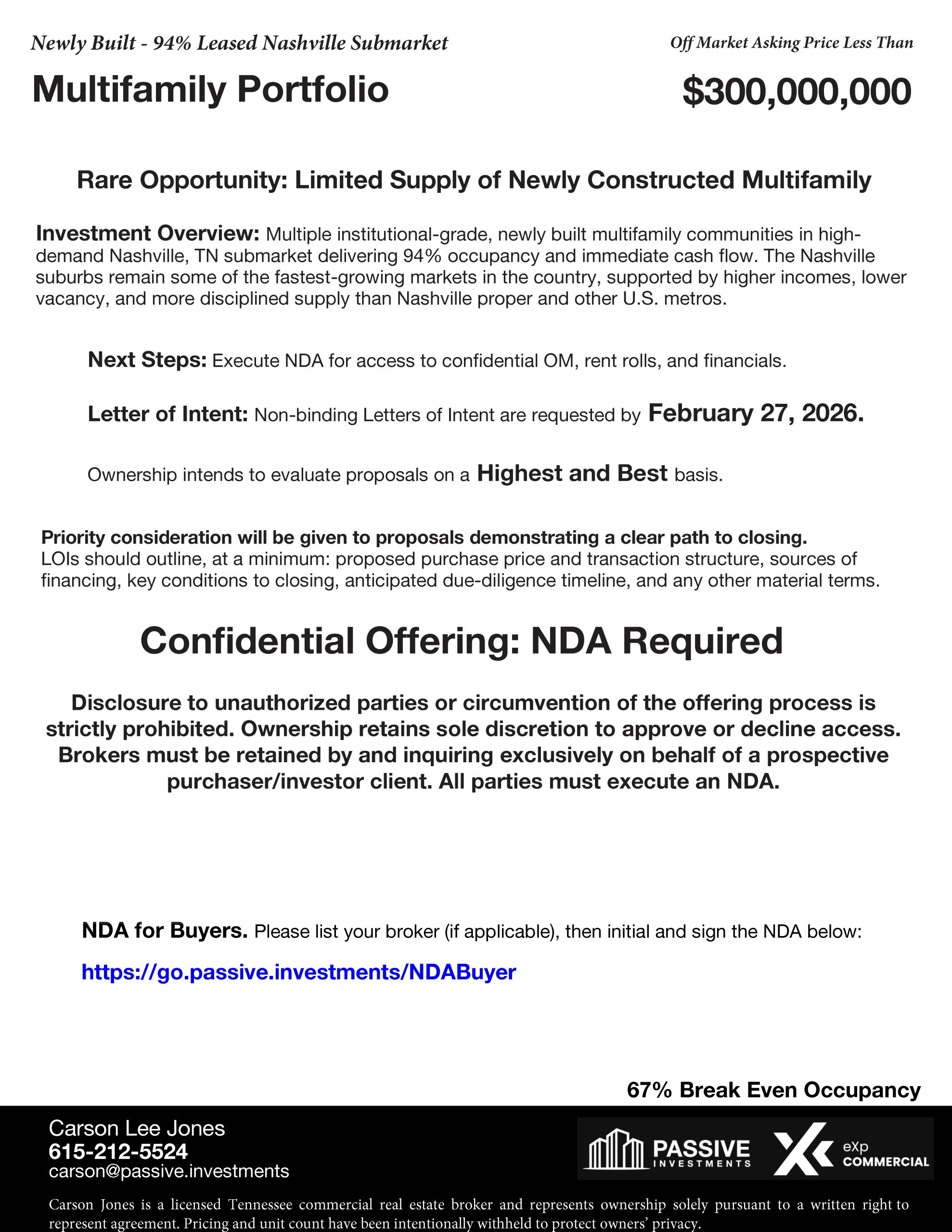 $300,000,000 Multifamily Portfolio