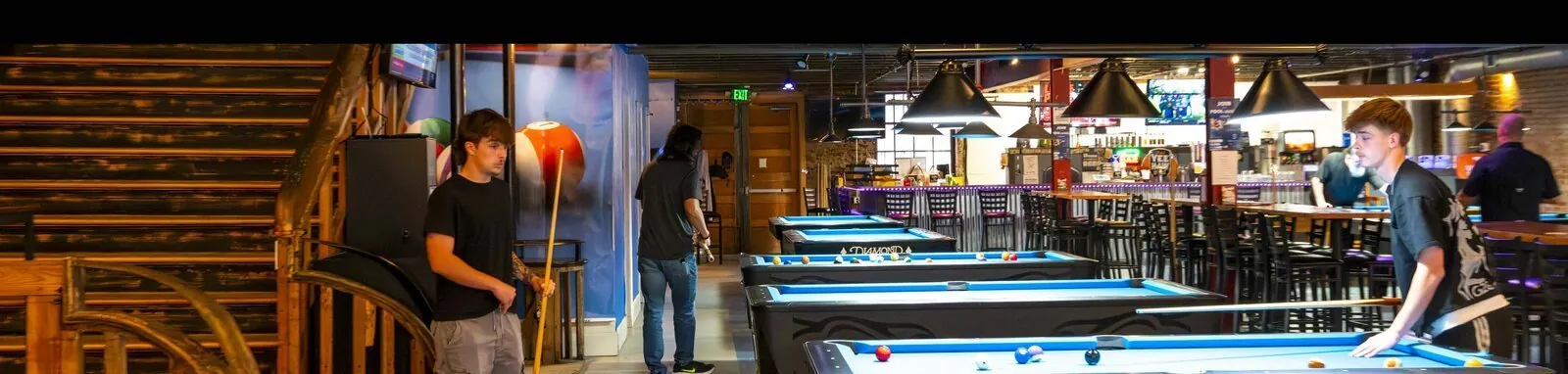 Shooter's Billiards interior — first floor pool hall