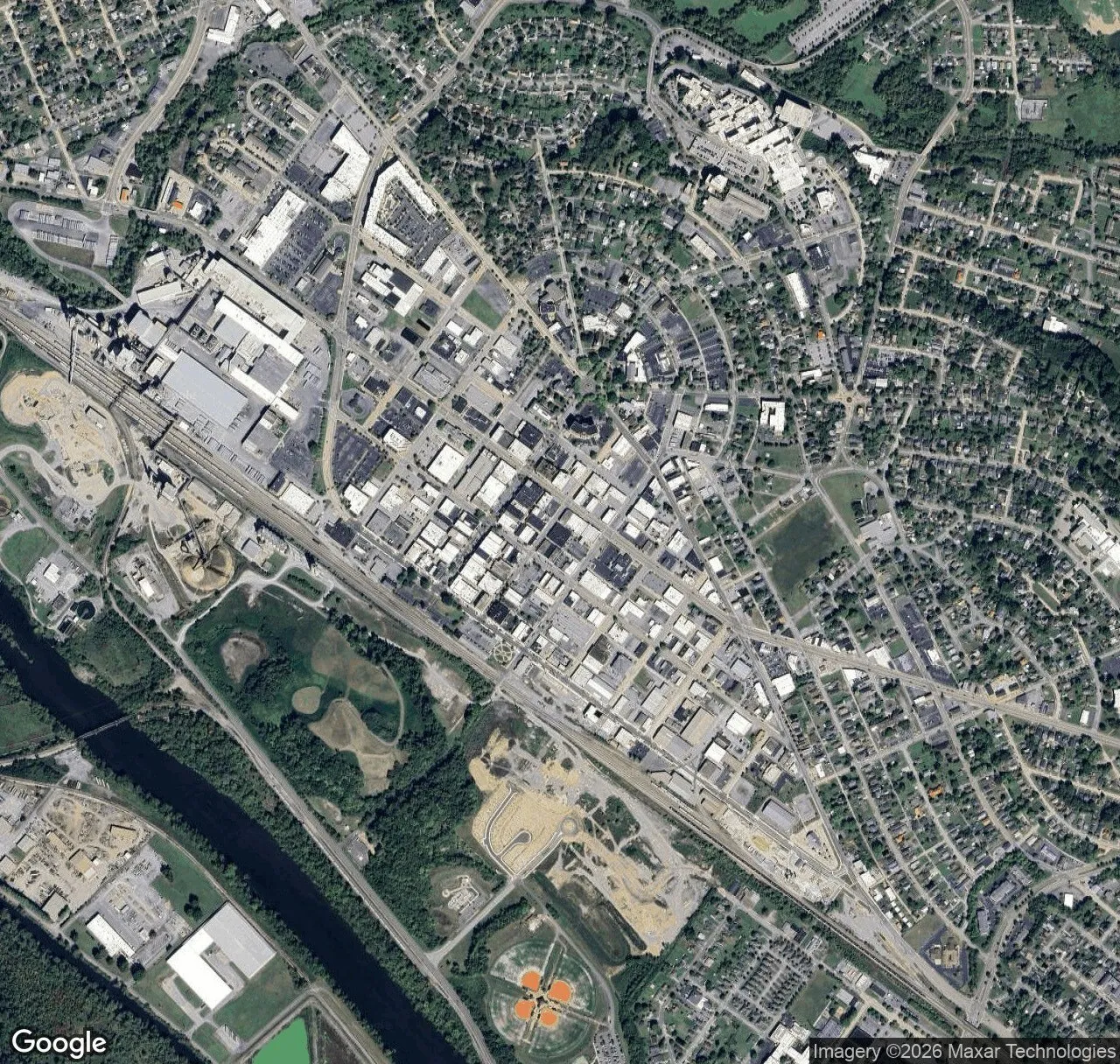 Aerial map of 215-223 Commerce St, Kingsport TN