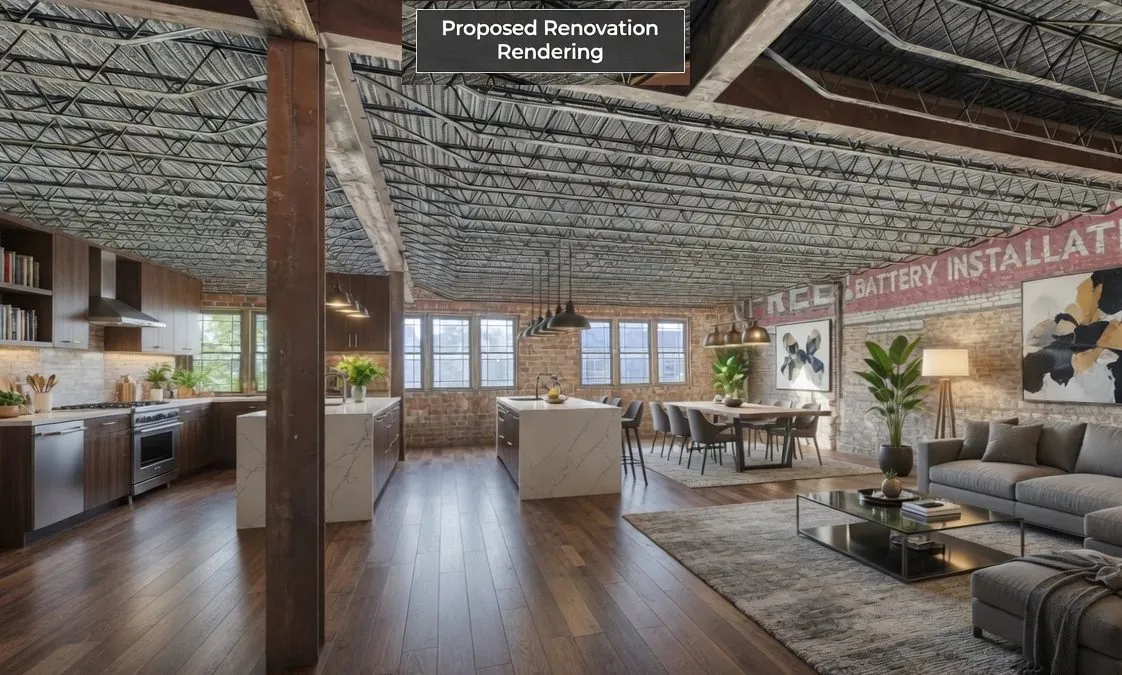 Loft rendering for the third floor of 237-245 Broad St