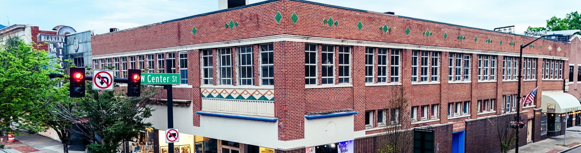 Exterior of 244-252 Broad Street at the corner of Broad and Center Streets