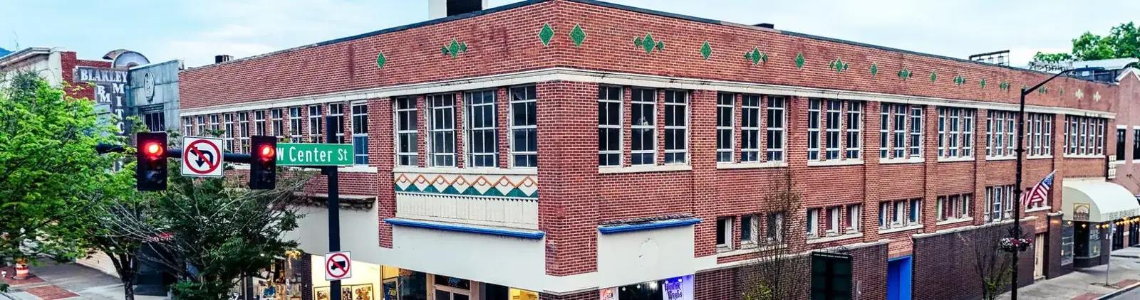Exterior of 244-252 Broad Street at the corner of Broad and Center Streets