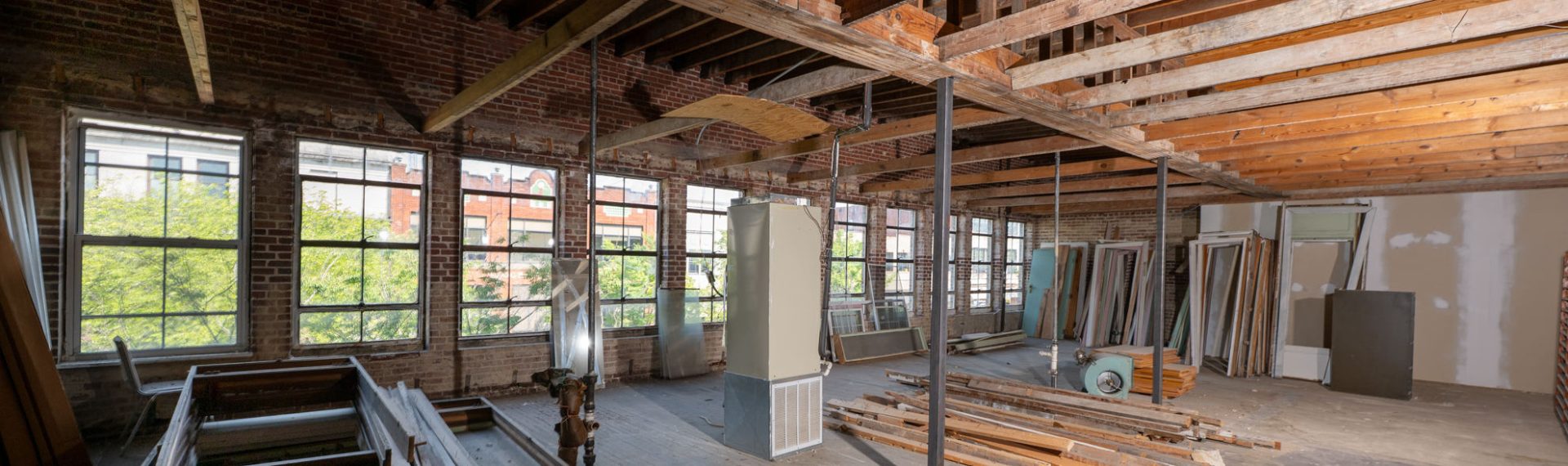 Stripped second floor of 244-252 Broad Street ready for redevelopment