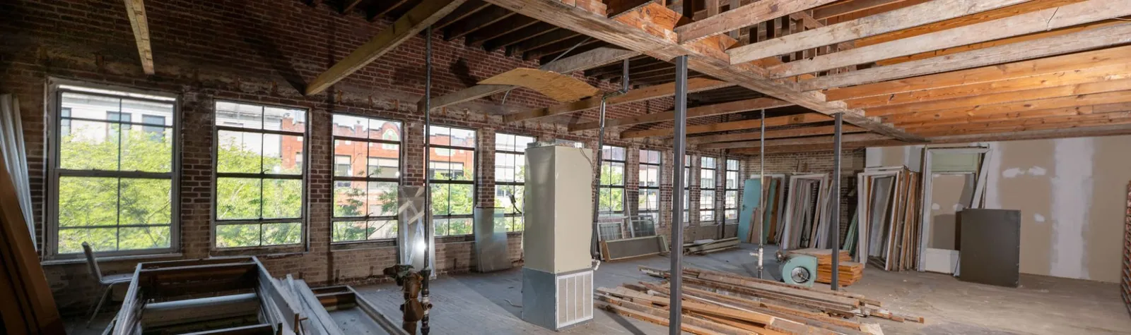 Stripped second floor of 244-252 Broad Street ready for redevelopment