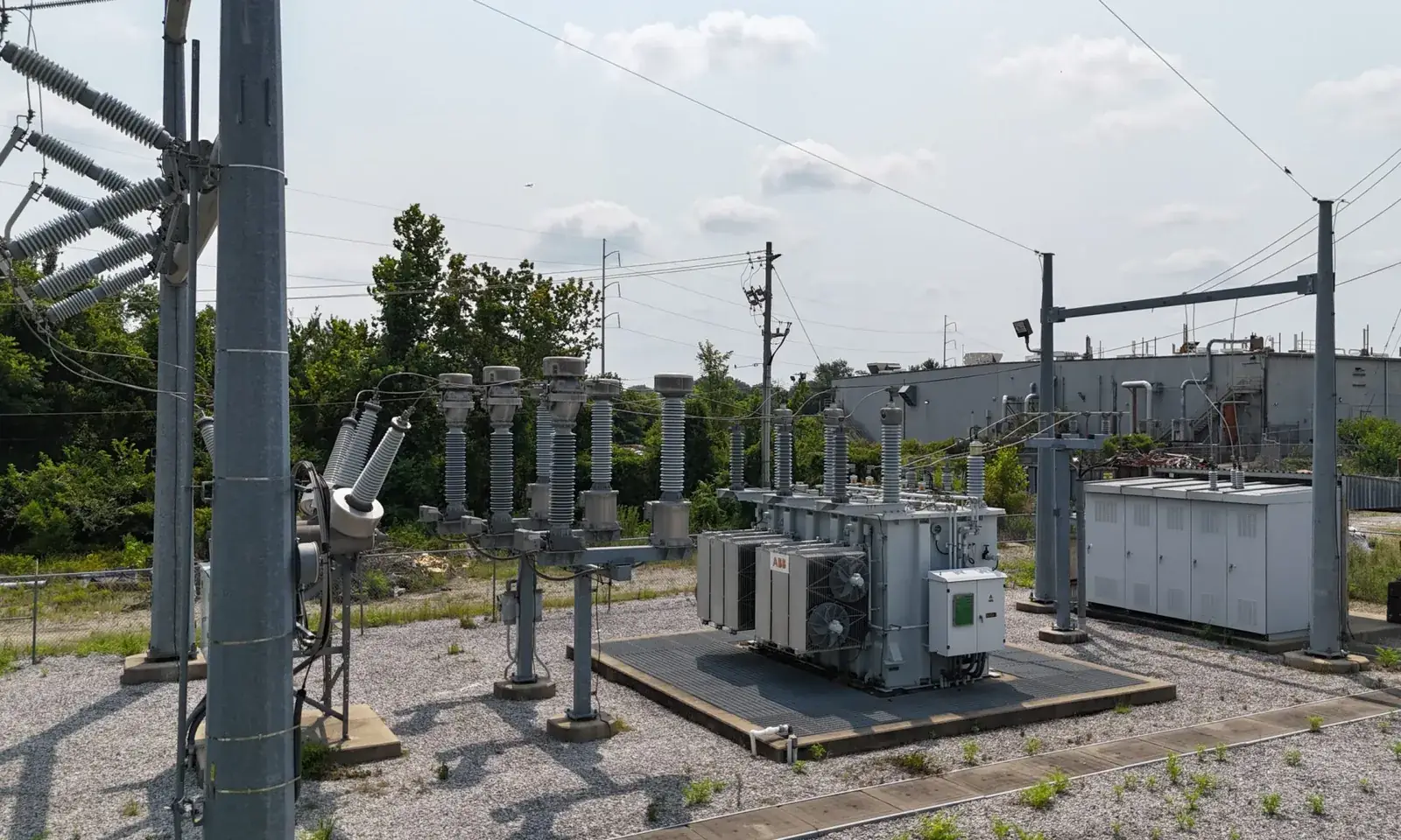 Substation 2 transformer and switchgear at the North Memphis powered shell data center campus — re-energizable at 20 MW